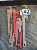 (6) Various Pipe Wrenches - Assorted Sizes, Steel and Aluminum