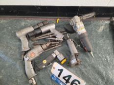 Pneumatic Air Tool Lot - Includes Chisels, Grinders, Drill an Bits