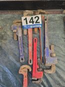 (6) Pipe Wrenches - Various Sizes
