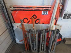 Lot: (12) Portable Traffic Safety Signs with (4) Stands