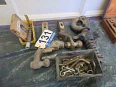 Assorted Trailer Hitch Components Lot - Pintle Hook, Ball Hitches, Hitch Pins, Heavy-Duty