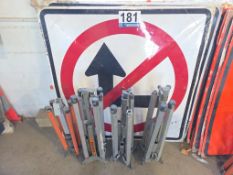 Lot: (5) Portable Traffic Safety Signs with (4) Stands