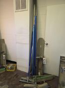 Lot Concrete Finishing Tools - Bull Floats, Brooms, Extension Handles - Blue, Grey