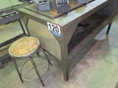 Industrial Workbench, Stool, and Floor Fan Lot