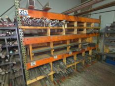Assorted Metal Stock and HD Storage Rack - Round & Flat Bars, Angle, Etc.