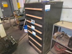 Industrial 7-Drawer Parts Cabinet with Remaining Contents