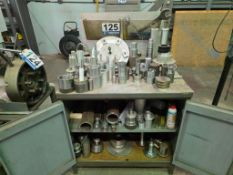 Metal Machining Components & Stock with Grey Storage Cabinet
