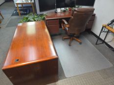 Lot Office Furnishings: Chair, 2 Desks, 2 Printer Tables