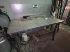 Industrial Workshop Lot - Diamond Plate Workbench, Computer Station, Wire Shelving Unit