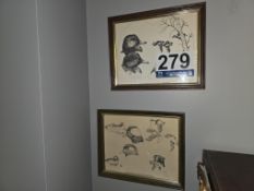 3 Framed Duck Prints