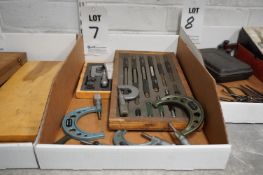 LOT TO INCLUDE: MISC. MITUTOYO OUTSIDE AND ANVIL MICROMETERS, MITUTOYO MICROMETER SET FULL SET,