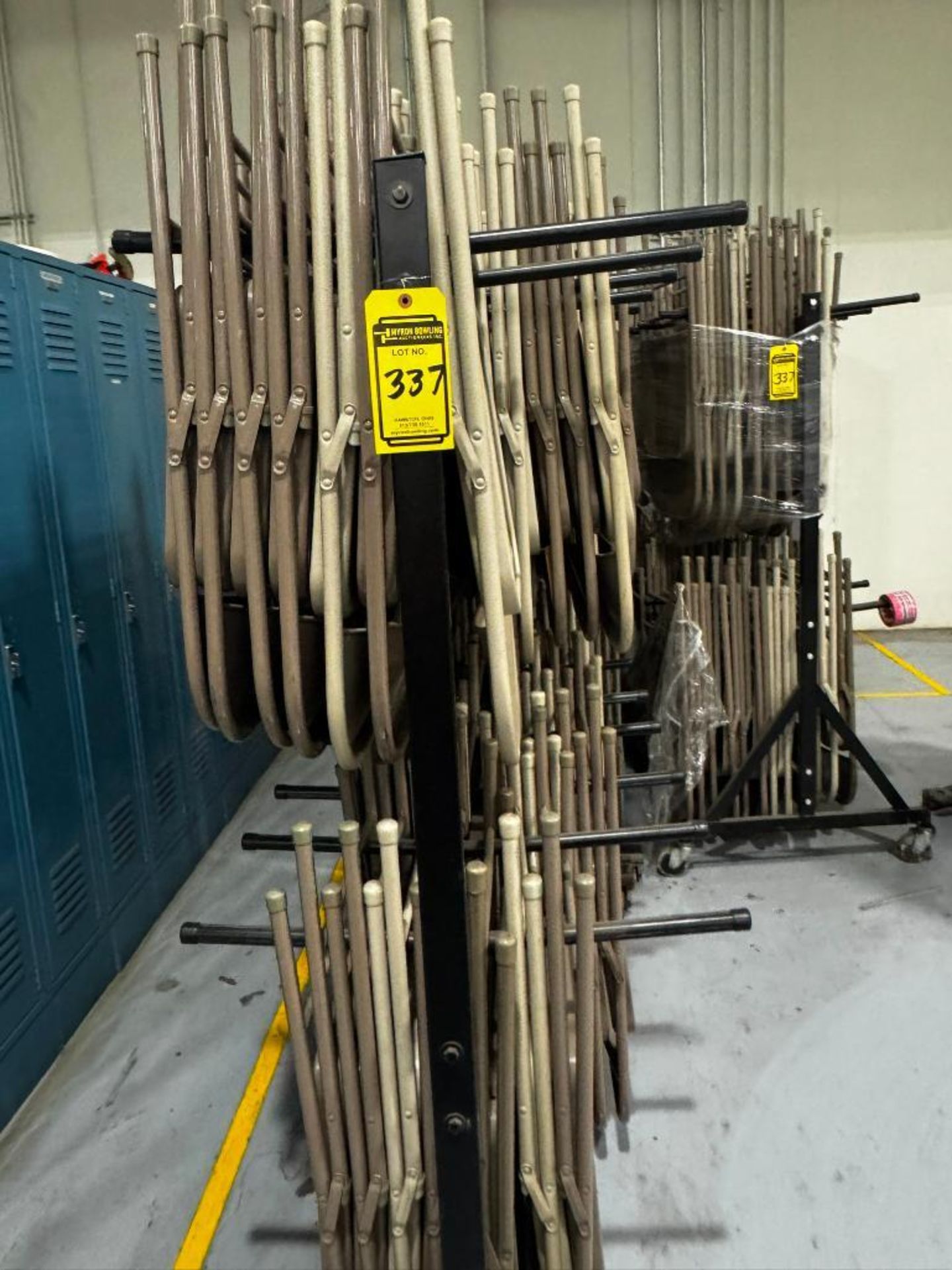 (3) Rolling Racks of Metal Chairs ($25 Loading fee will be added to ...