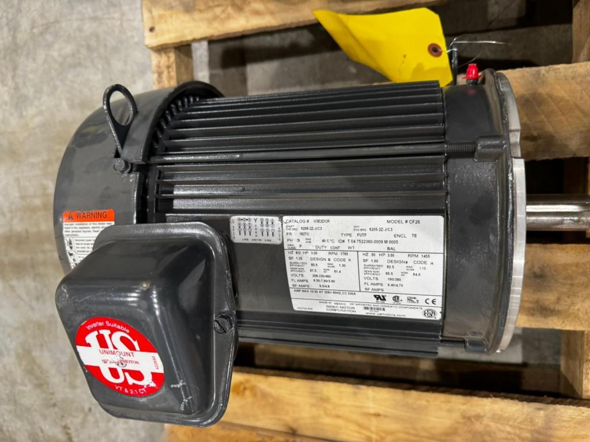 (2x) Emerson Motors, 3.00 HP, 3 Phase, 208-230/460 V, 182TC Frame