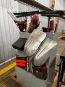 Wooden Container w/ Brooms, Rake, Shovels, Dustpan ($10 Loading fee will be added to buyer's invoice