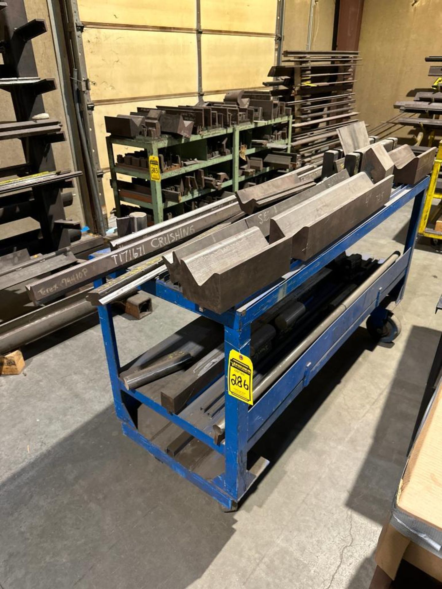 Press Brake Rack { Group of lots: 283, 284, 285, 286 (P) } Drawer of Assorted Press ...