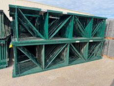 (28x) Interlake Teardrop Pallet Rack Uprights, 48" D x 16' T, ($60 Loading fee will be added to buye