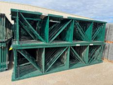(28x) Interlake Teardrop Pallet Rack Uprights, 48" D x 16' T, ($60 Loading fee will be added to buye