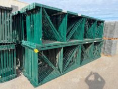 (28x) Interlake Teardrop Pallet Rack Uprights, 48" D x 16' T, (Approx. (6) Bent Uprights), ($60 Load
