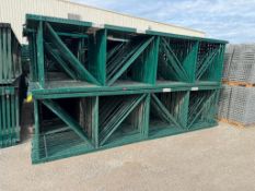(28x) Interlake Teardrop Pallet Rack Uprights, 48" D x 16' T, (Approx. (4) Bent Uprights, ($60 Loadi