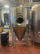 15 BBL Stainless Steel Fermenter, Glycol Jacket, Cone Bottom, 4 Stainless Steel Legs with leveling