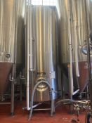 60 HL Stainless Steel Bright Tank, Glycol Jacket, Dish Bottom, 4 Stainless Steel Legs with