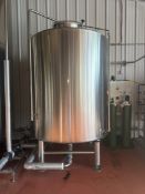 50 HL Stainless Steel Cold Liquor Tank, Glycol Jacket, Dish Bottom, 4 Stainless Steel Legs with
