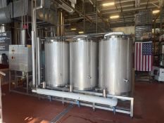 BrauKon 3-Tank Stainless Steel CIP System for 40 HL Brewhouse, Includes 3 -10 HL Stainless Steel