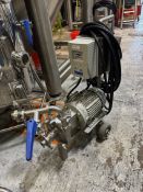 Fristam Stainless Steel Centrifugal Transfer Pump on Cart with 5 HP Weg Motor and Lenze AC Tech VFD