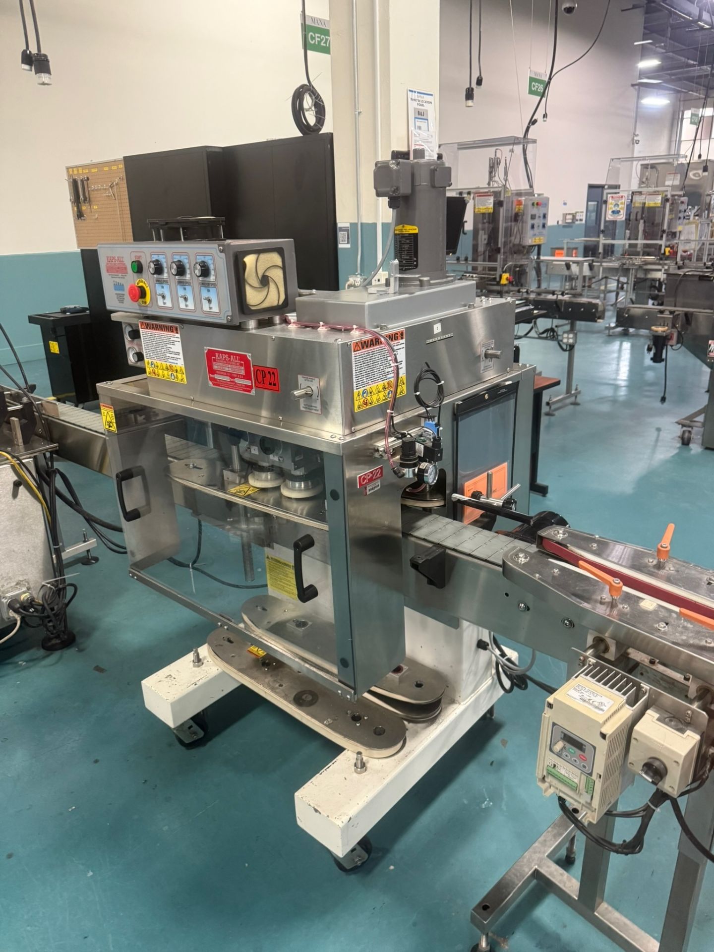 Kaps-All Model FE-4 Automatic 4 Spindle Inline Screw Capper with Side ...