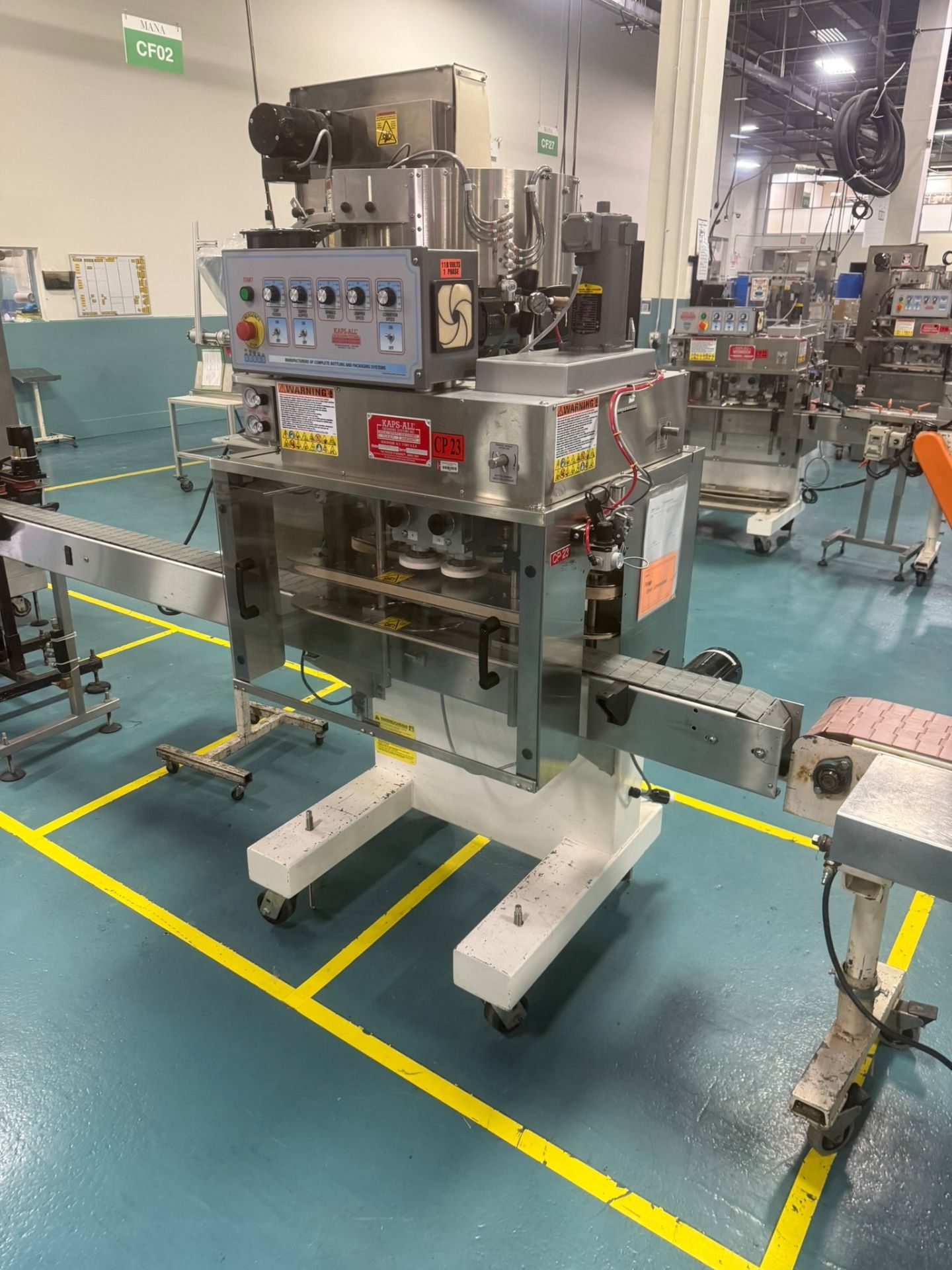 Kaps-All Model FE-4 Automatic 4 Spindle Inline Screw Capper with Side ...