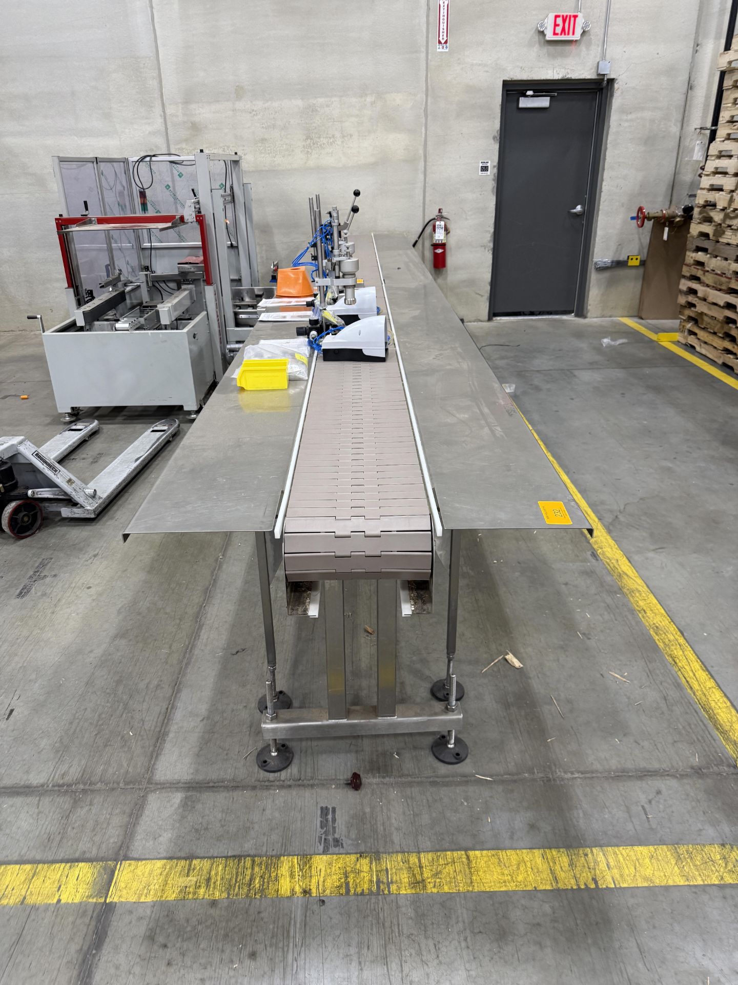Stainless Steel Pack Off Conveyor, Approx 20' Length, Splits Approx 10 ...