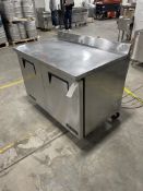 True #TWT-48F 48" Stainless Steel 2 Door Portable Reach in Refrigerator w/Backsplash 4' x 40"D x