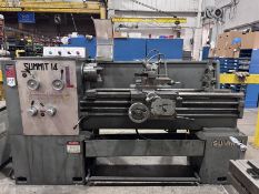 SUMMIT No. 14 Gap Bed Engine Lathe, s/n 14” x 40” Capacity, BISON 8” 3-Jaw Chuck, 4-Way Tool Post,