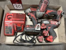 Lot Comprising (2) MILWAUKEE 2650-20 Impacts, MILWAUKEE 2454-20 3/8" Impact w/ (1) 18 V Battery, (4)