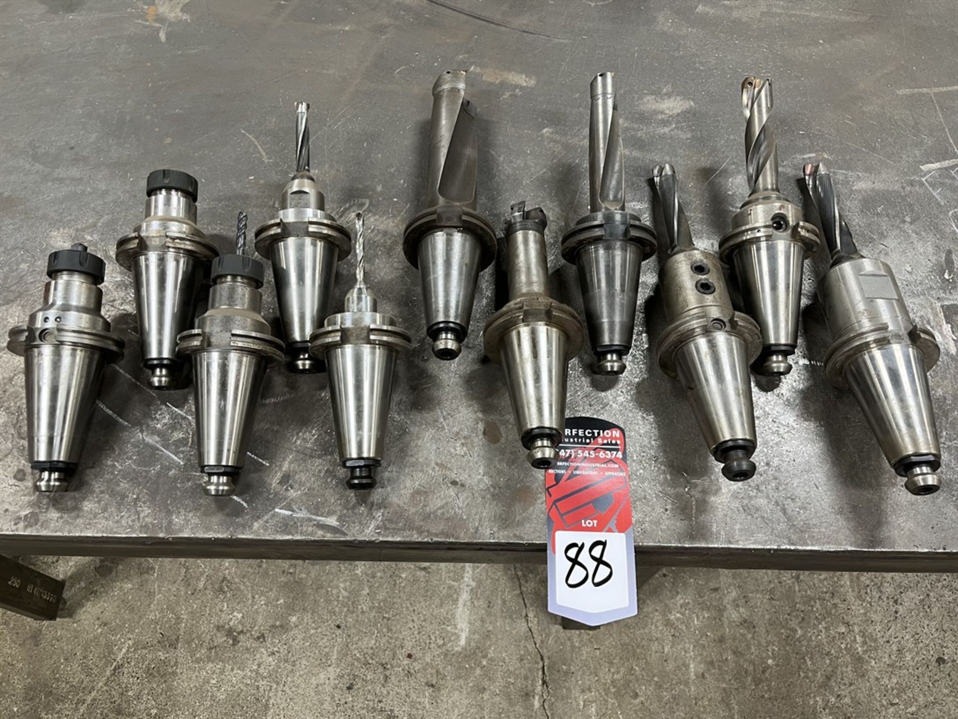 Lot of (11) Cat 50 Tool Holders