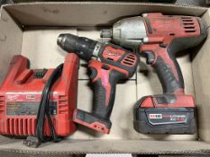 Lot Comprising MILWAUKEE 2664-20 3/4" Impact, MILWAUKEE 2607-20 Drill, w/ (1) Battery and Charger