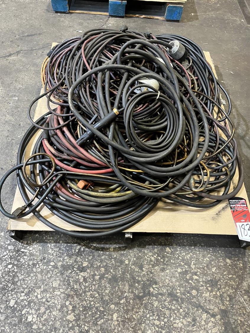 Lot of Assorted Extension Cords and Welding Leads