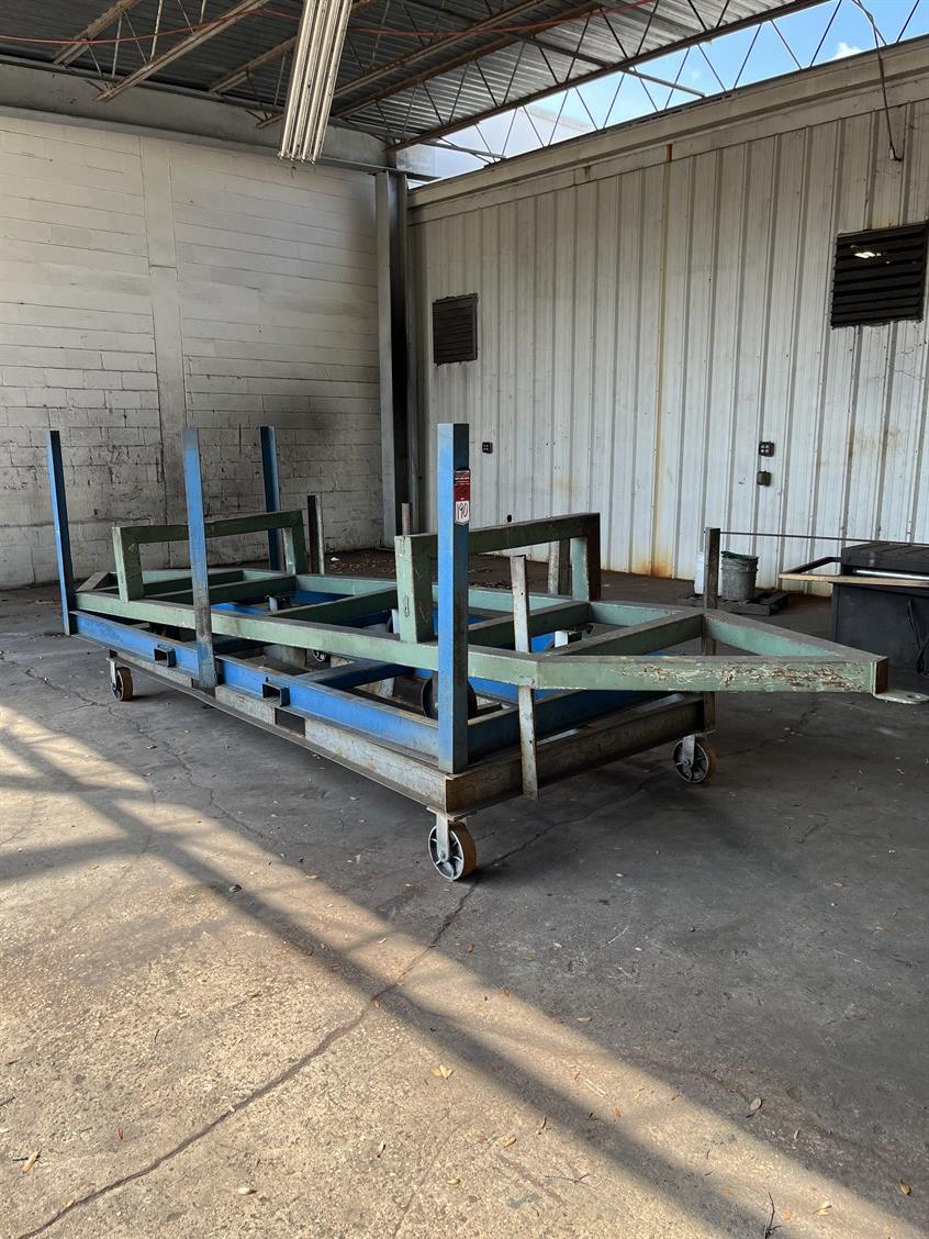 Lot of (3) Heavy Duty Material Handling Carts and Frame 10'-11" x 5'-3", 11'-4" x 5' and 19' x 4'