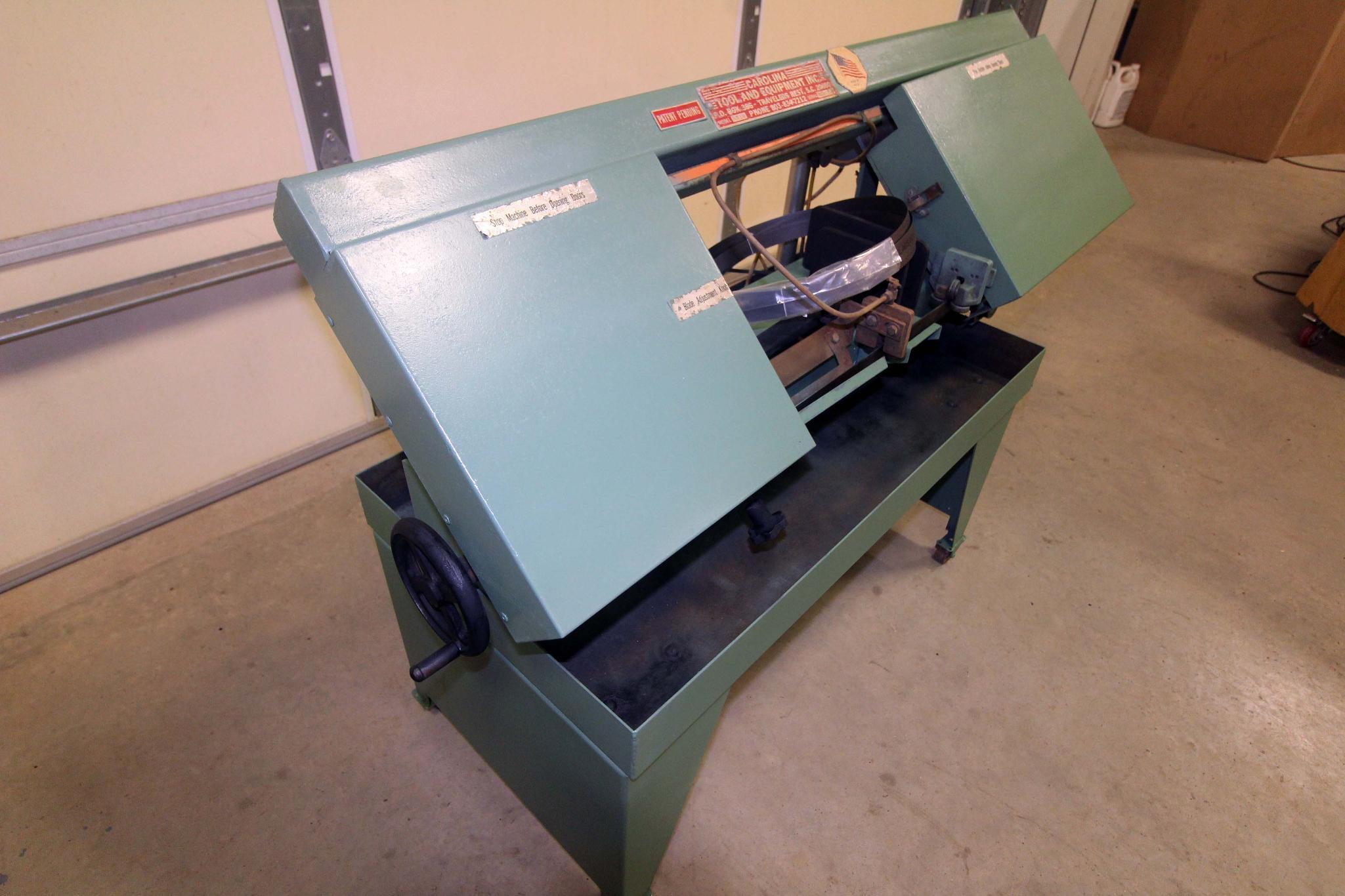 BAND SAW, HORIZONTAL, CAROLINA, MDL. HD10, 3/4 HP, 13.5" x 8.5" max cutting capacity, with coolant p