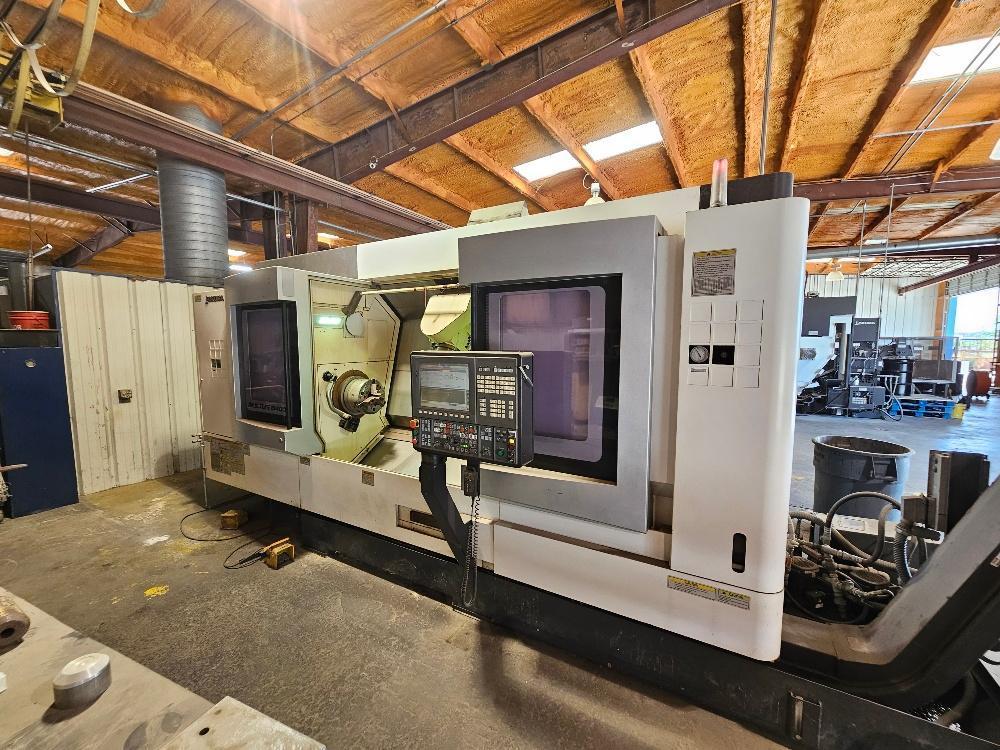 CNC MULTI TASKING LATHE & AUTOMATED ROBOTIC LOADING CELL, OKUMA MULTUS B400II, Mfg. 2013, 231 cuttin