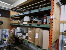 102" x 122" x 36" Section of Shelving, w/ Filters, Pumps, Transformers, etc.