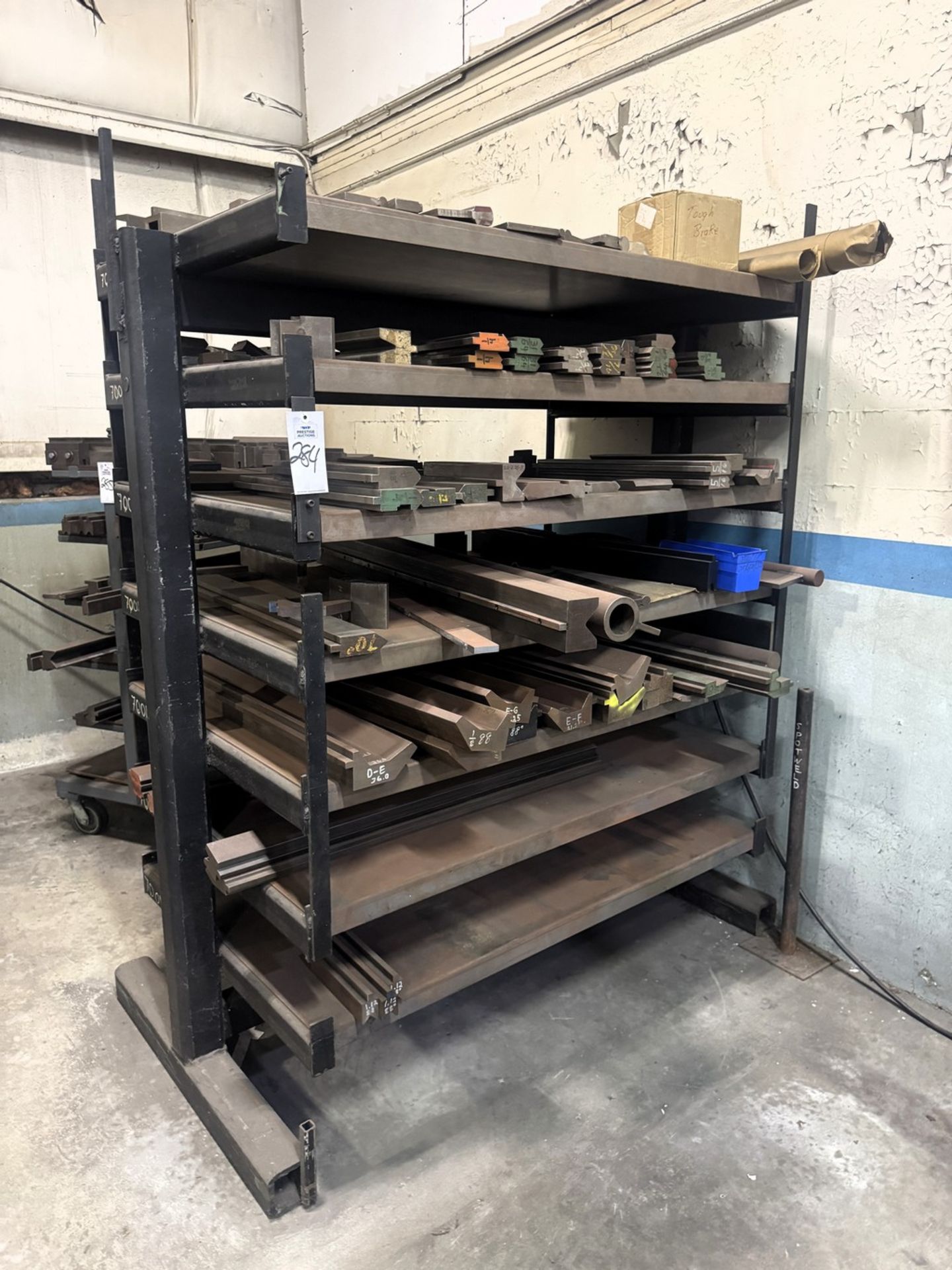 Break Rack Tools Lot of Assorted Press Brake Tooling With Rack