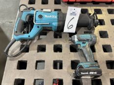 Lot of (2) Makita Tools Includes: Corded Makita Sawzall, (1) Makita Impact With Battery