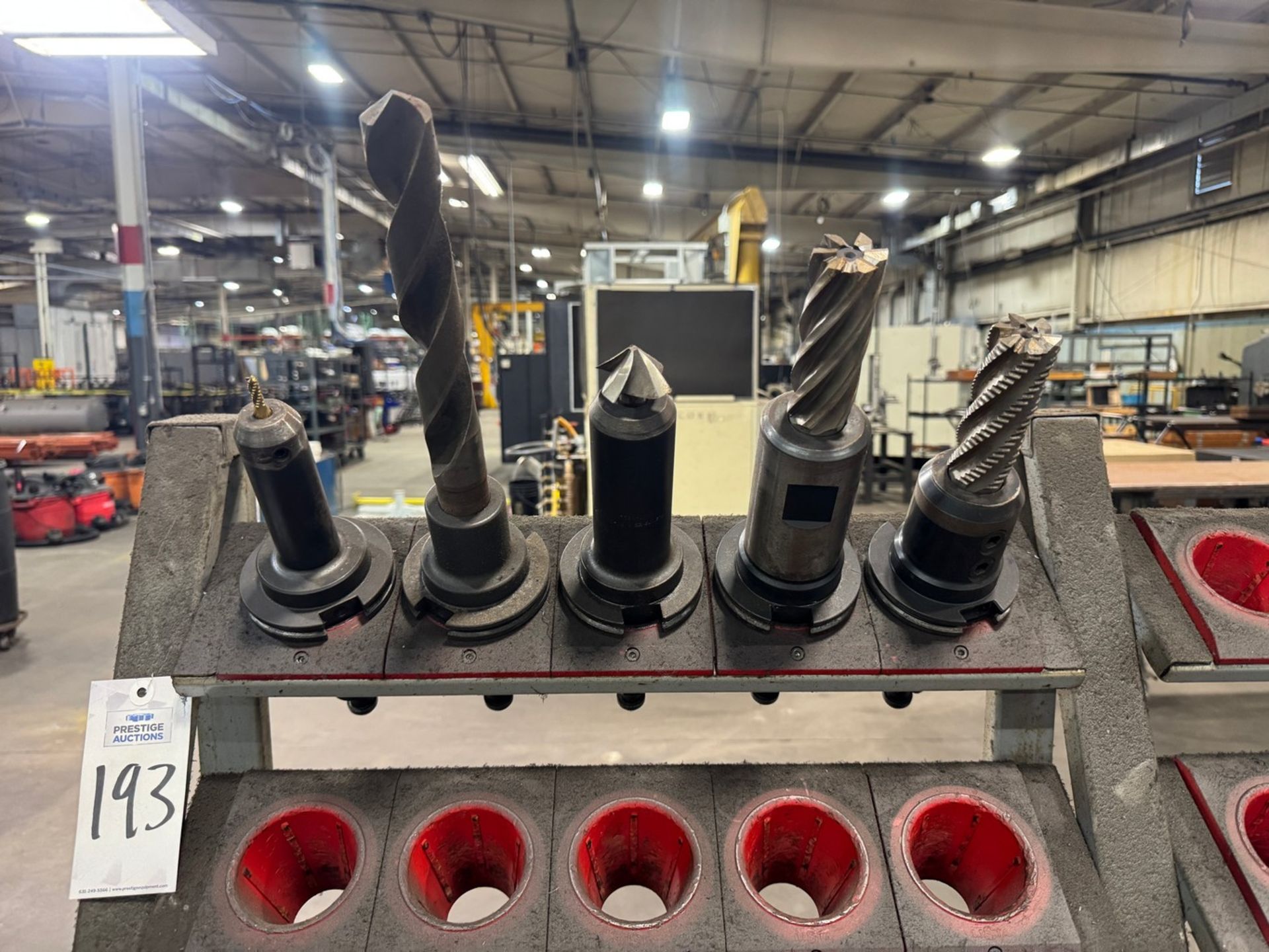 Cat50 Tool Rack Lot of (5) CAT50 Tool Holders With Rack