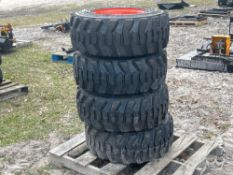 Lot of 4 12-16.5N.H.S. Skid Steer Wheels and Tires