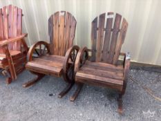 Pair of Red Cedar Wood Rocking Chairs