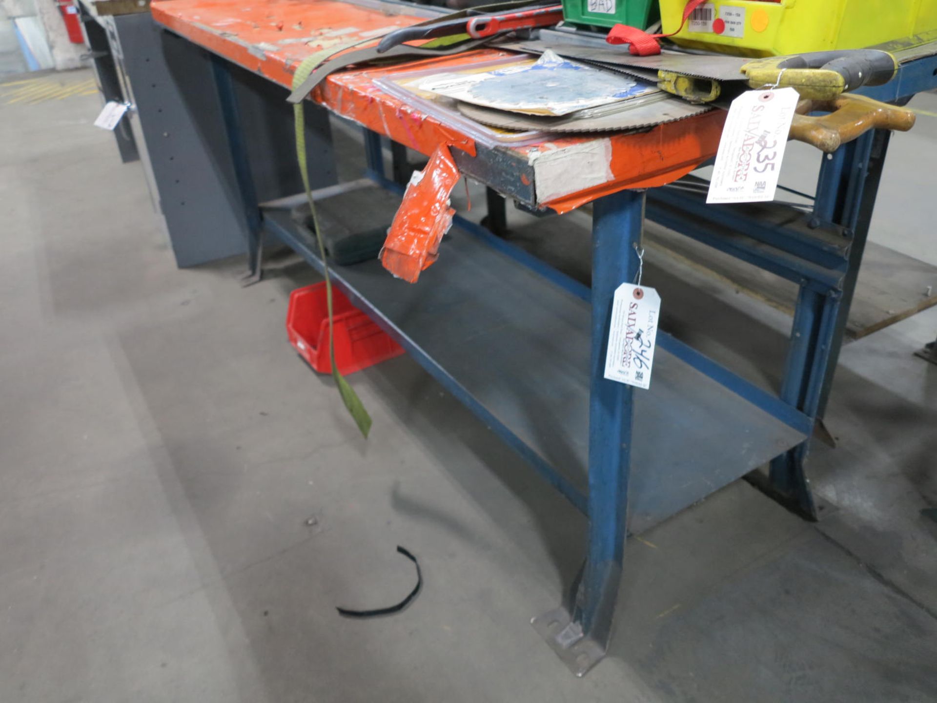 Bench Top Riser Post 6' Bench, Oak Top, Steel Riser