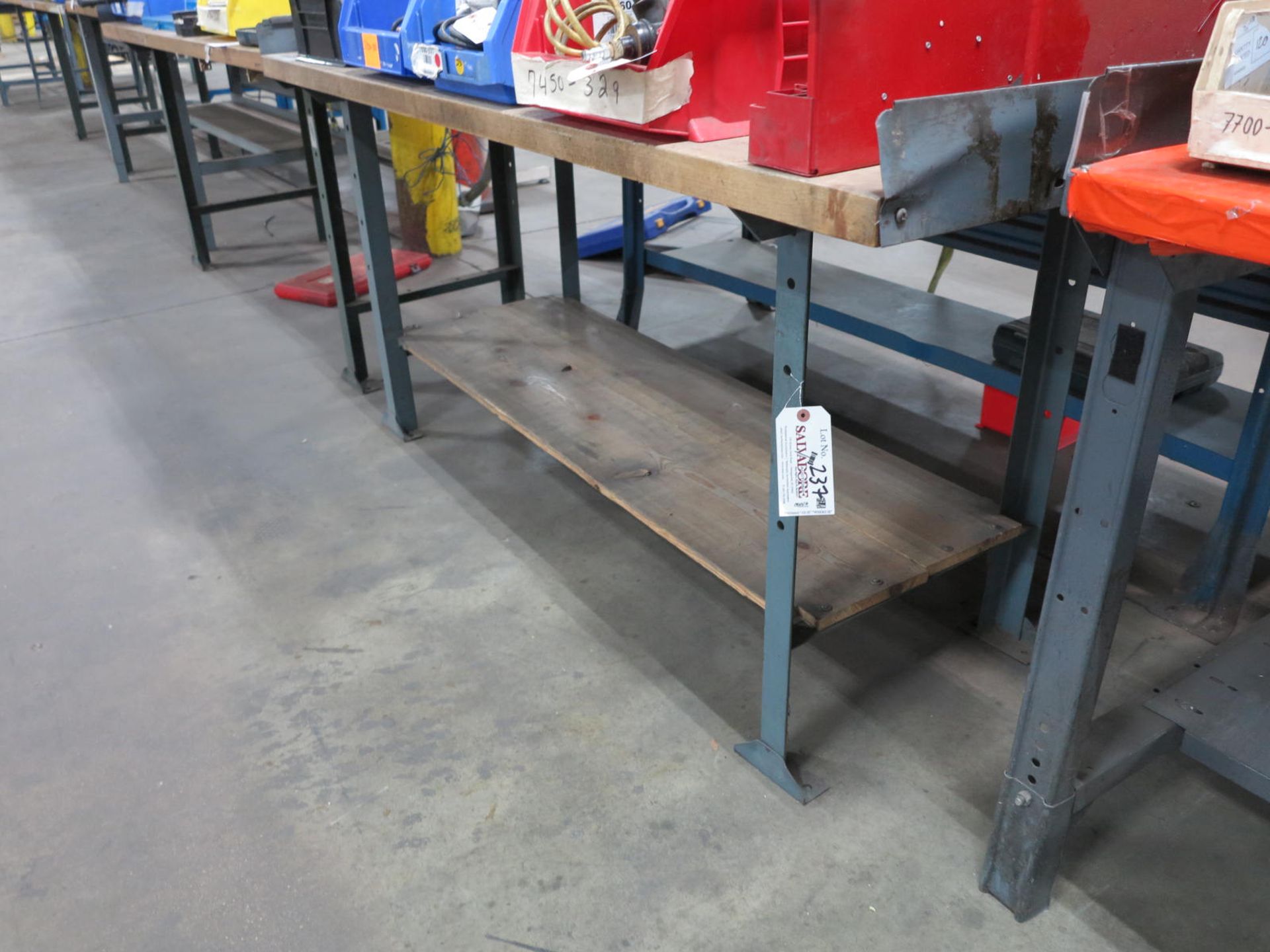 Bench Top Riser Post 6' Bench, Oak Top, Steel Riser