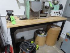 Wood Top Table w/ Vise, Approx. 23'' x 72''