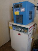 1999 Powerex 5 HP Rotary Screw Air Compressor, Oil-Less, Model SES050821, S/N L12/20/1999-00200 with